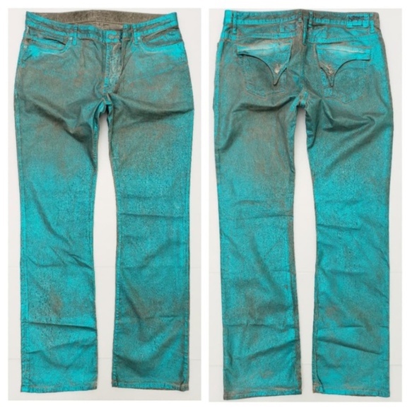 NEW Men's ROBIN'S JEAN Straight Leg Foiled Jeans - Picture 1 of 8